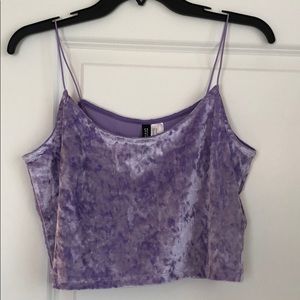 Purple, velvet crop top. Never worn!